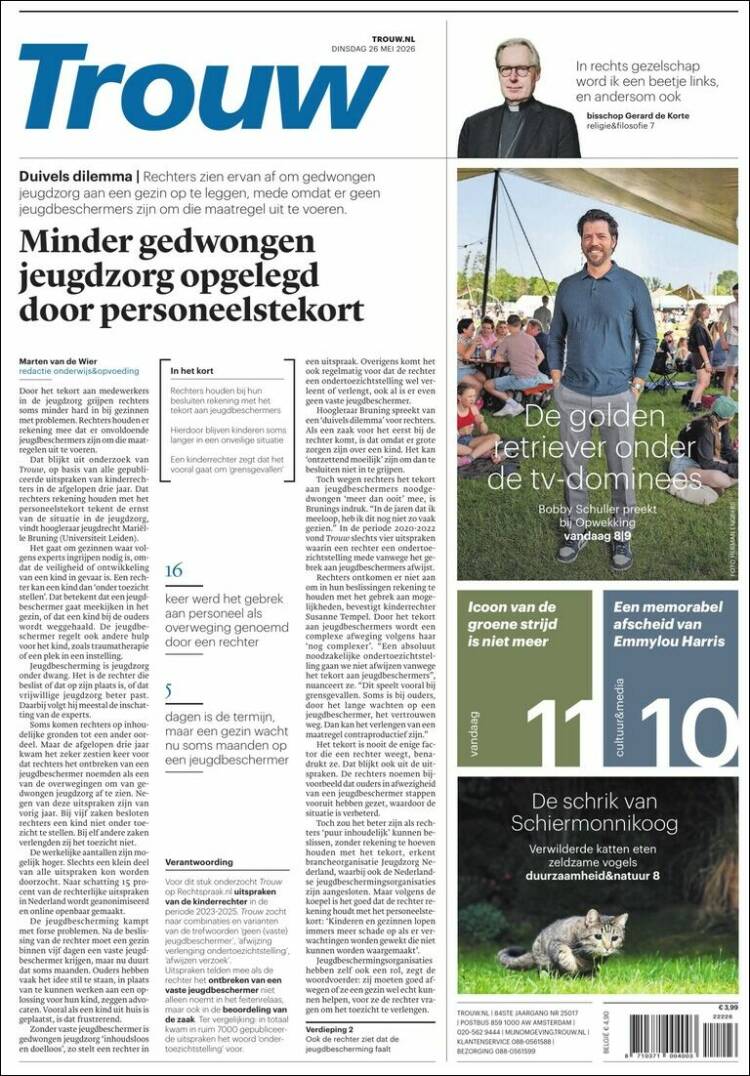 Portada de Trouw (Pa&iacute;ses Bajos)