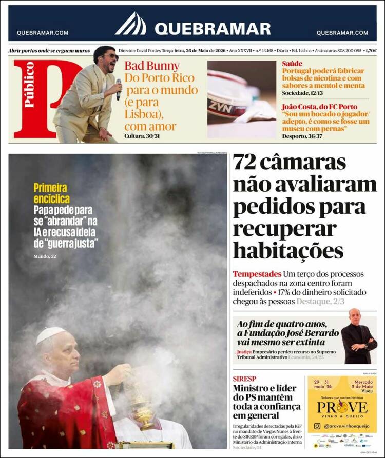 Portada de Público (Portugal)