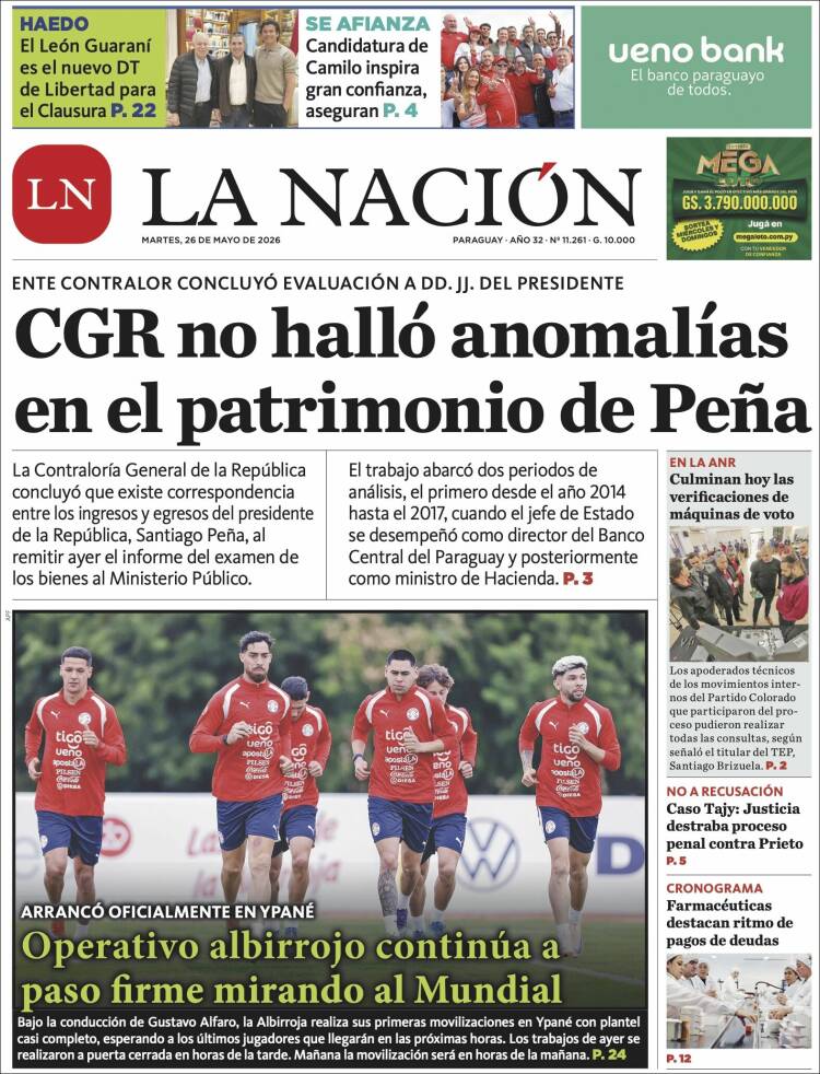 Portada de La Nación (Paraguay)