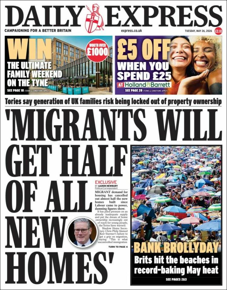 Portada de Daily Express (Reino Unido)