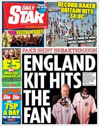 Portada de Daily Star (Reino Unido)