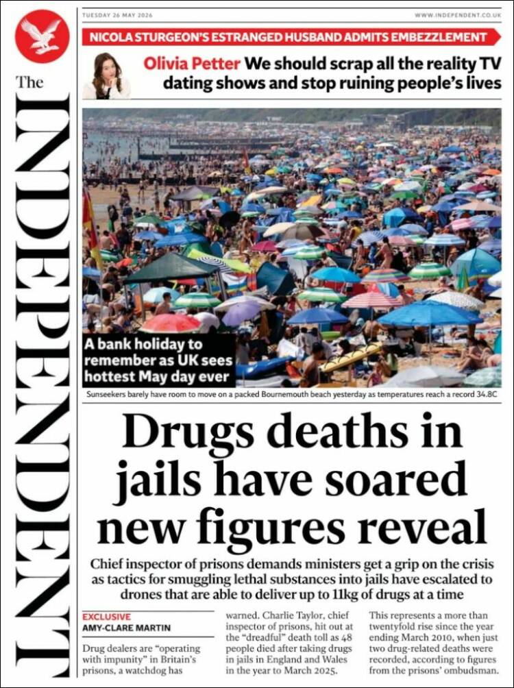 Portada de The Independent (Reino Unido)