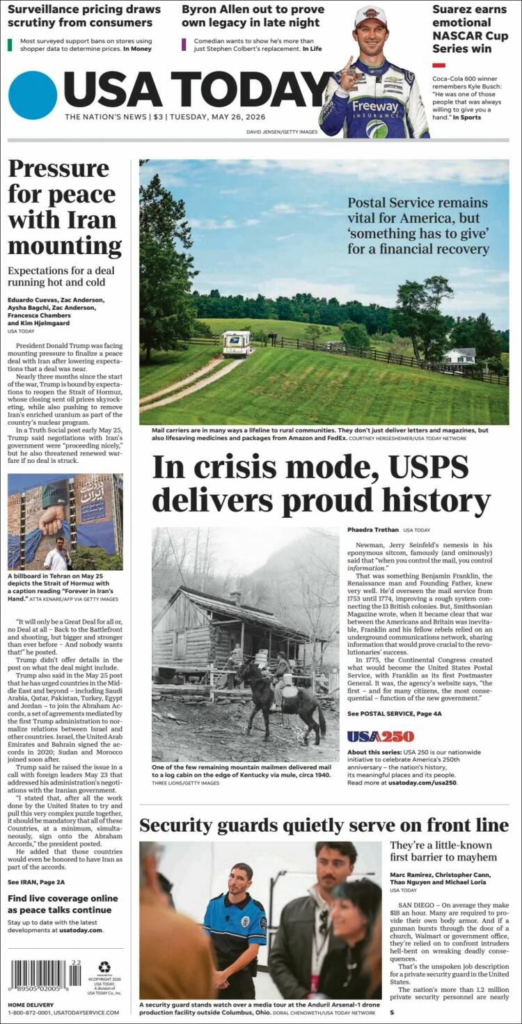 Portada de USA Today (USA)