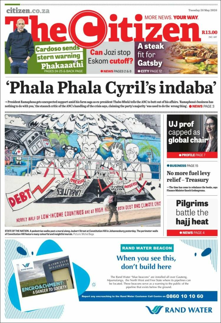 Portada de The Citizen (Sud&aacute;frica)