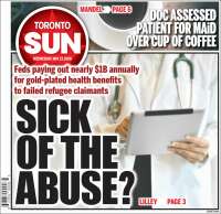 Portada de The Toronto Sun (Canad&aacute;)