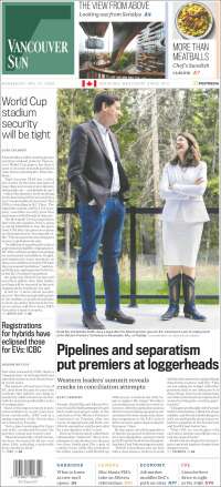 Portada de The Vancouver Sun (Canad&aacute;)