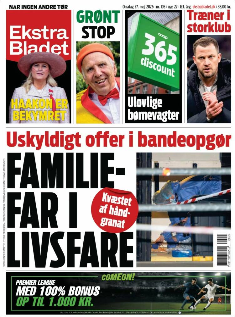 Portada de Ekstra Bladet (Dinamarca)