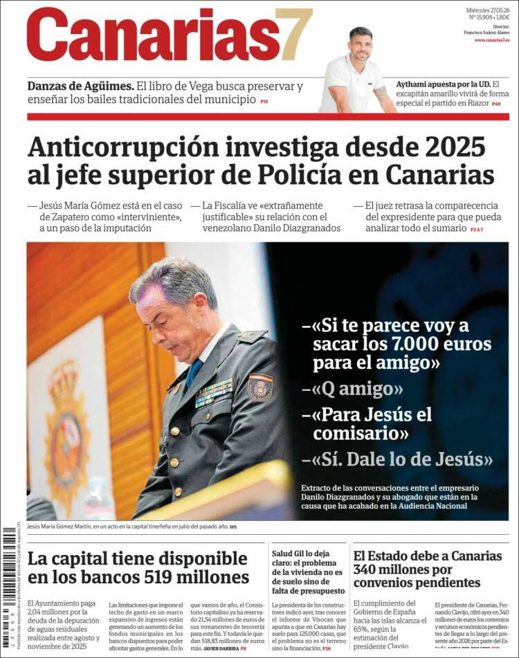 Portada de Canarias 7 (Espa&ntilde;a)