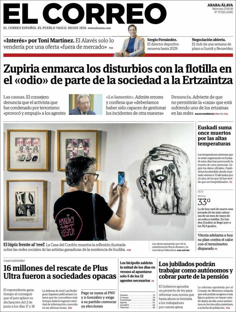 Portada de El Correo - Álava (Espa&ntilde;a)