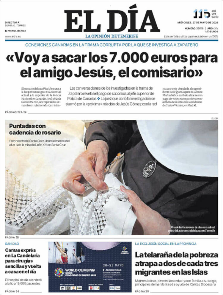 Portada de El Día (Espa&ntilde;a)