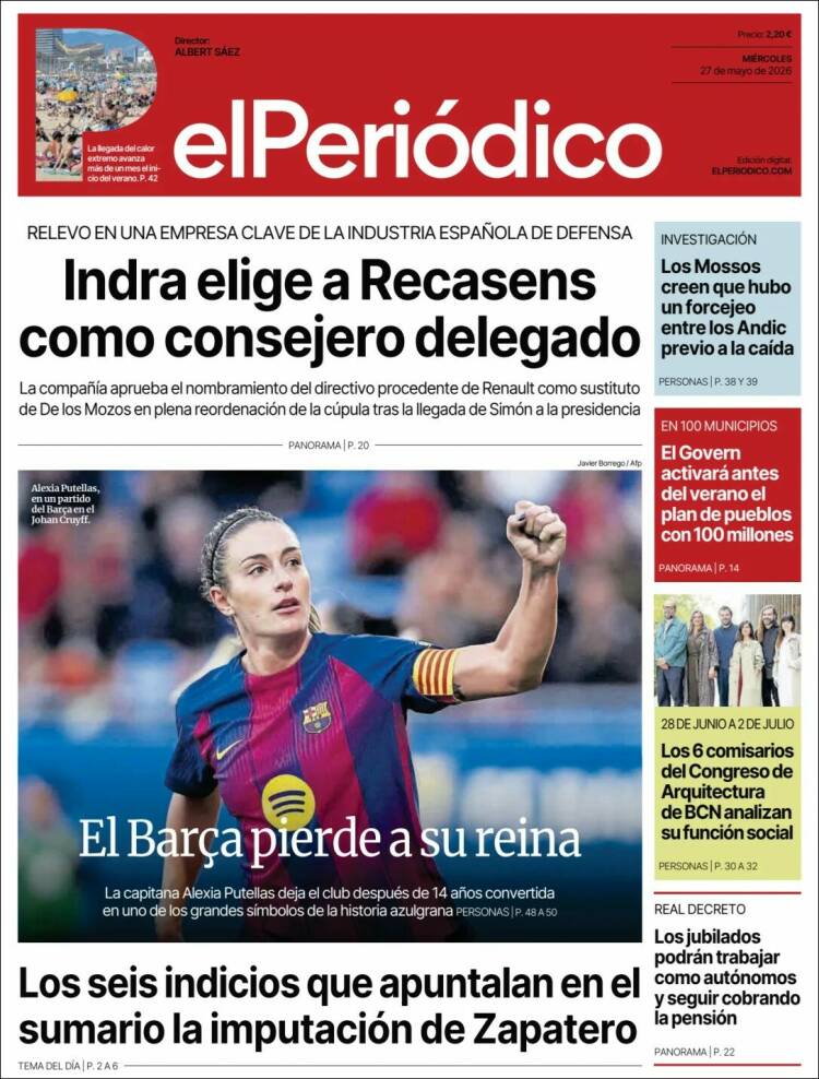 Portada de El Periódico (Espa&ntilde;a)