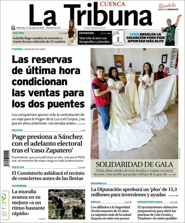 Portada de La Tribuna de Cuenca (Espa&ntilde;a)