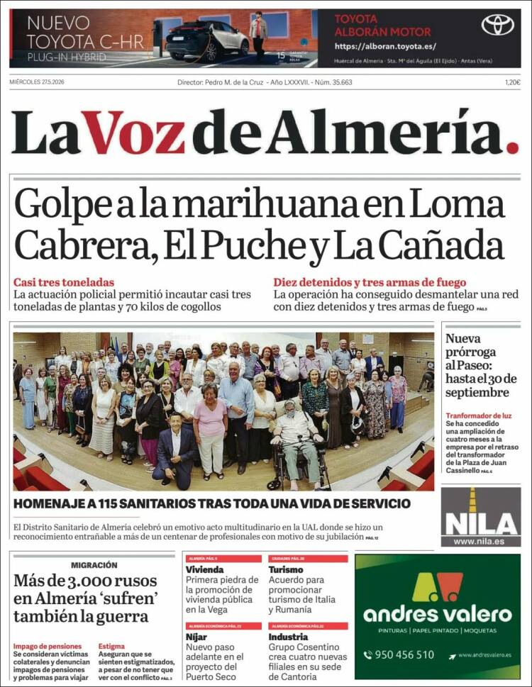 Portada de La Voz de Almería (Espa&ntilde;a)
