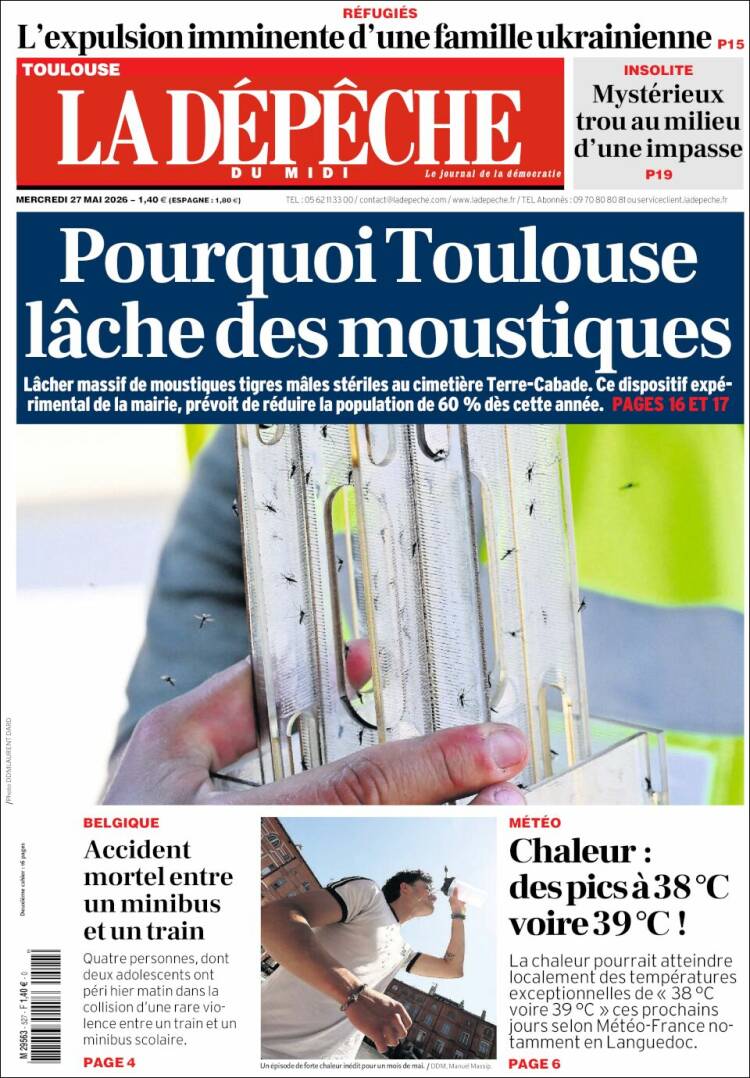 Portada de La Dépêche du Midi (Francia)