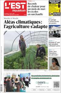 Portada de L'Est Republicain (Francia)