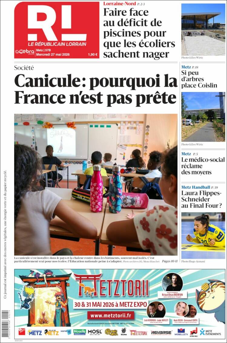 Portada de Le Republicain Lorrain (Francia)