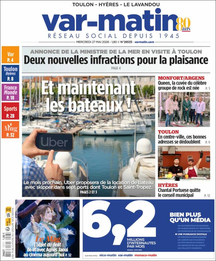 Portada de Var-Matin (Francia)