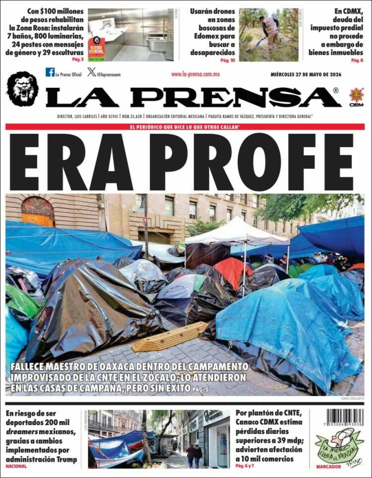 Portada de La Prensa (M&eacute;xico)