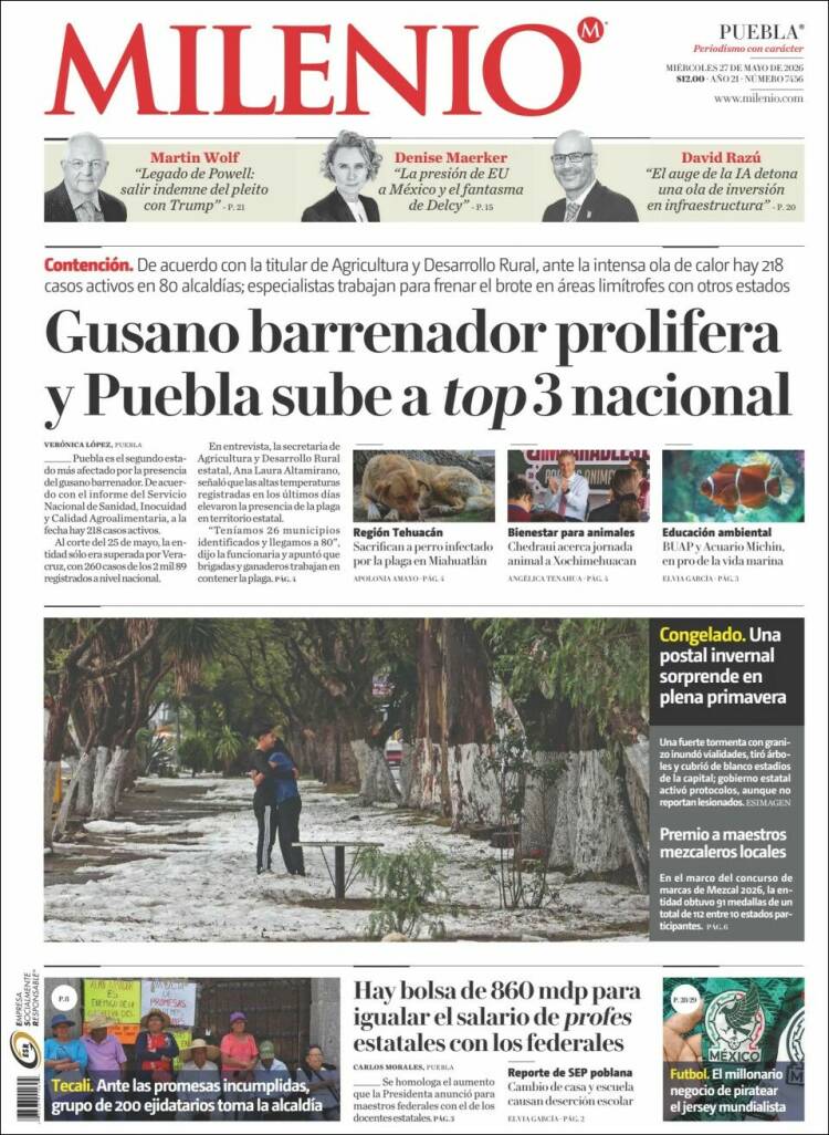 Portada de Milenio de Puebla (M&eacute;xico)