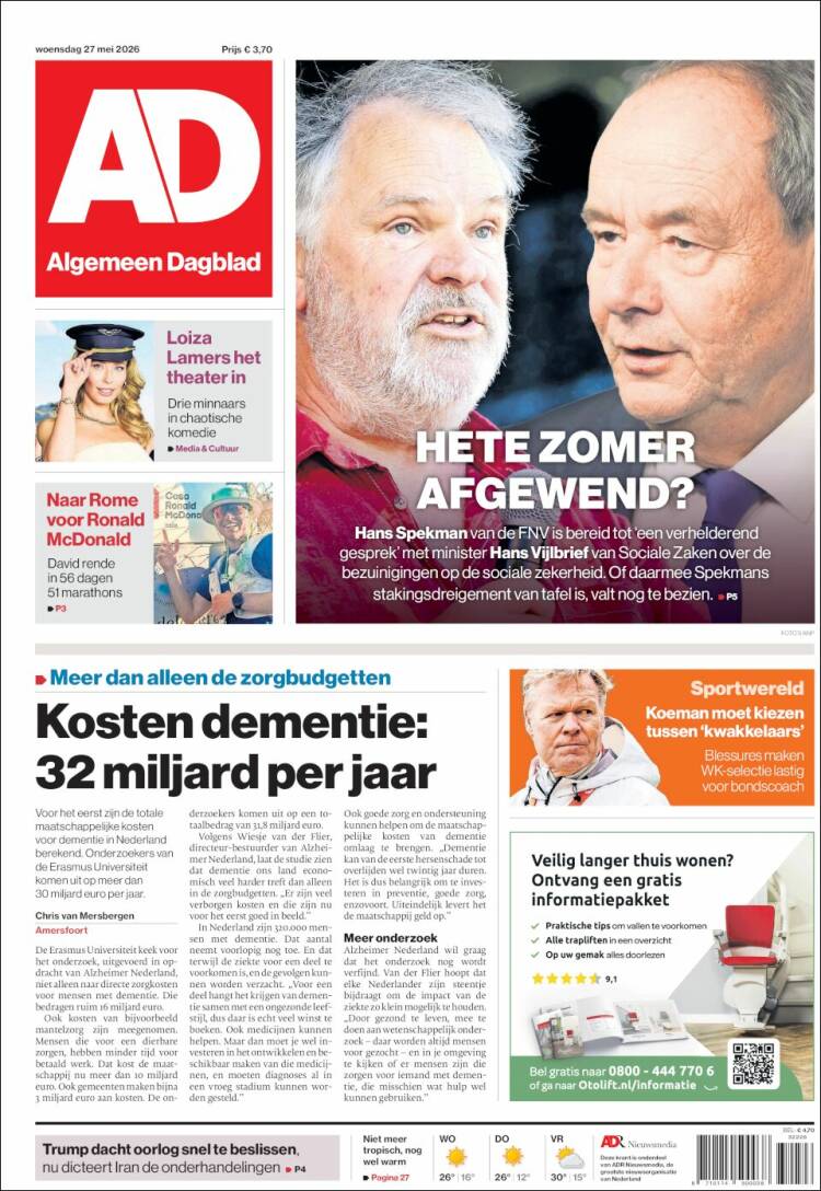 Portada de AD (Pa&iacute;ses Bajos)