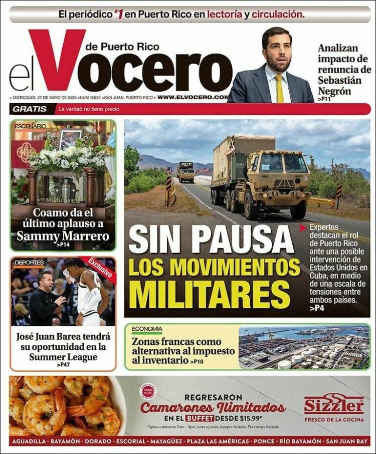 Portada de Vocero (Puerto Rico)