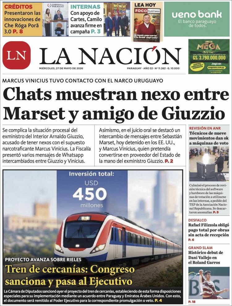 Portada de La Nación (Paraguay)