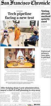 Portada de San Francisco Chronicle (USA)