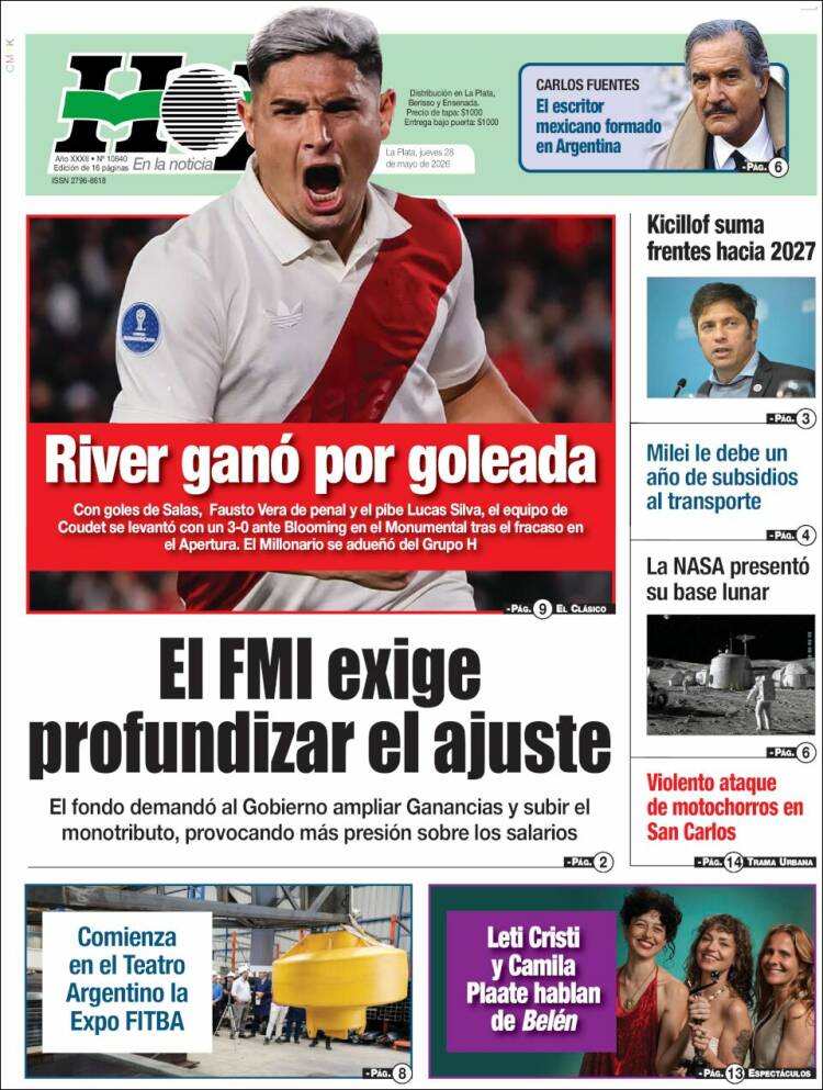 Portada de Diario Hoy (Argentina)