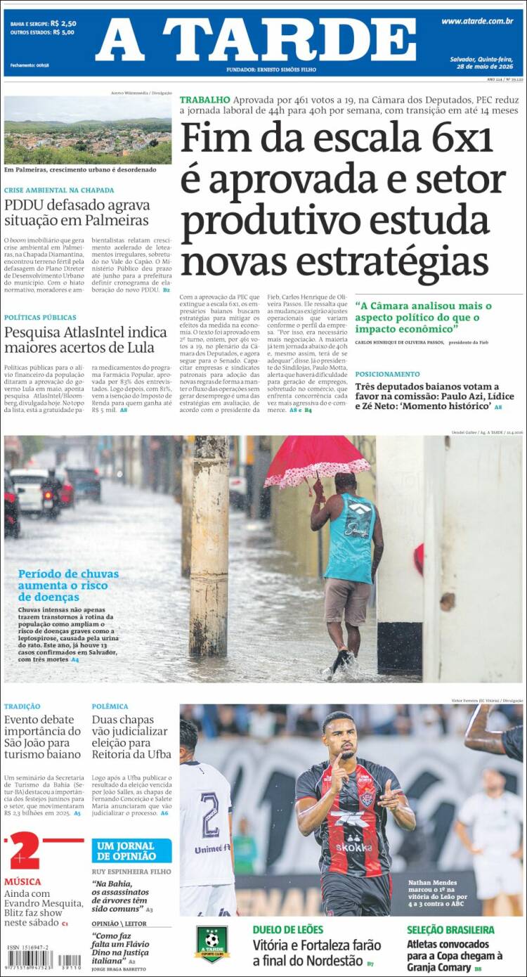 Portada de Diário A Tarde (Brasil)