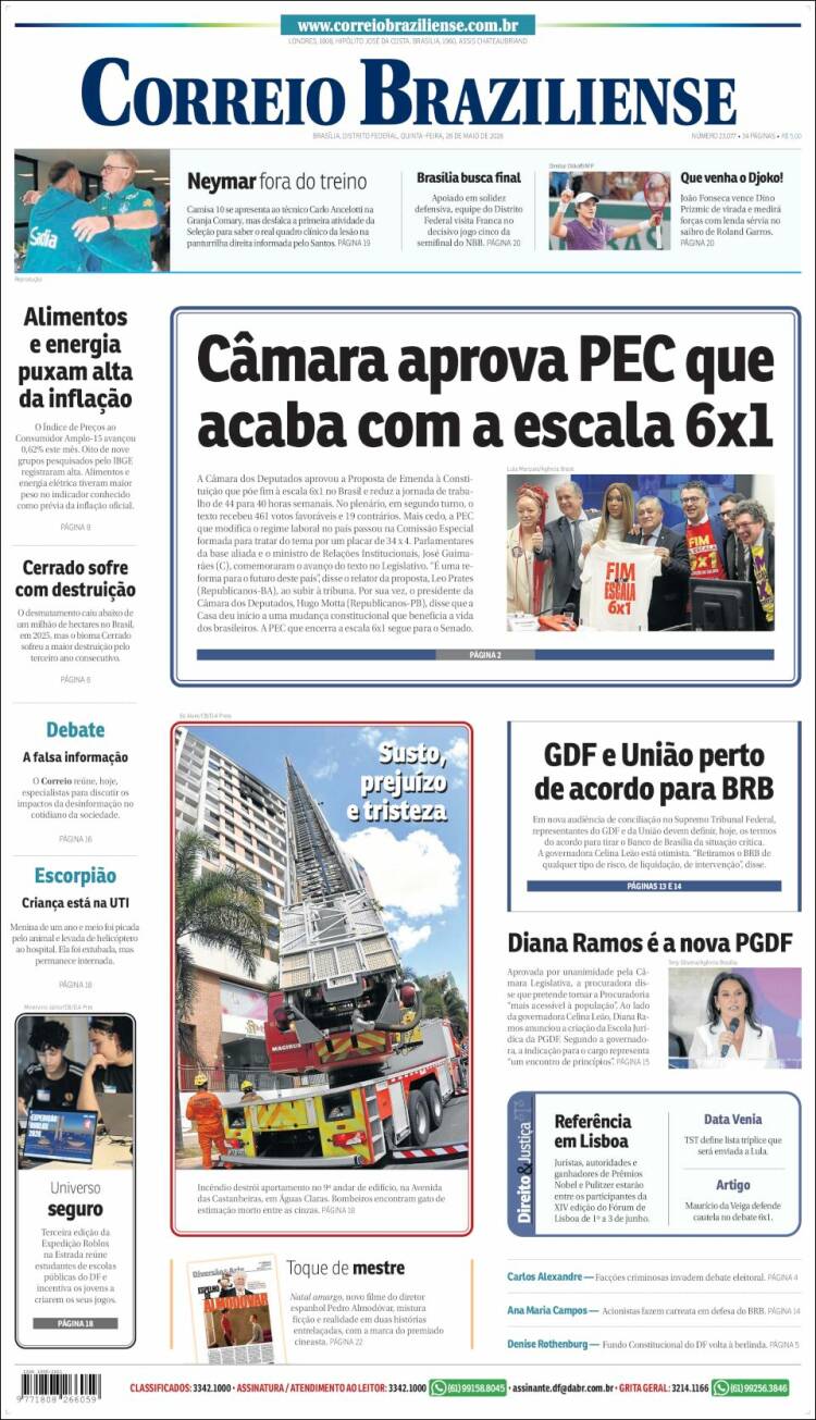 Portada de Correio Braziliense (Brasil)