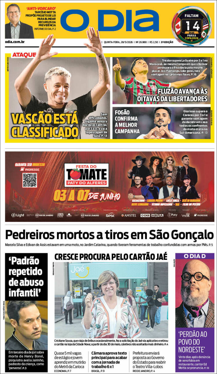 Portada de O Dia (Brasil)