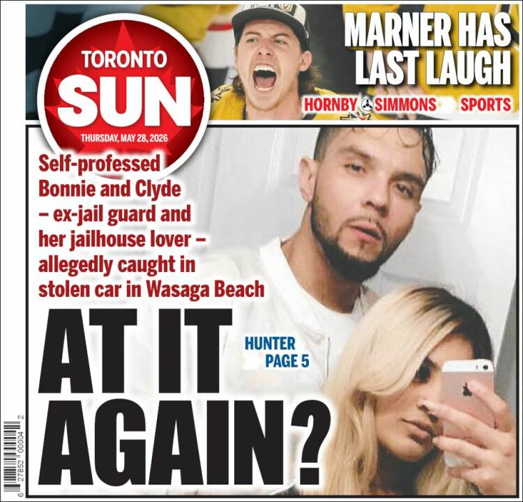 Portada de The Toronto Sun (Canad&aacute;)