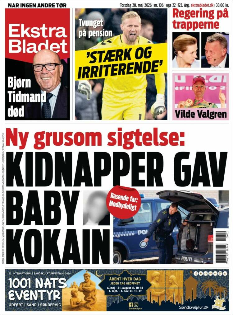 Portada de Ekstra Bladet (Dinamarca)