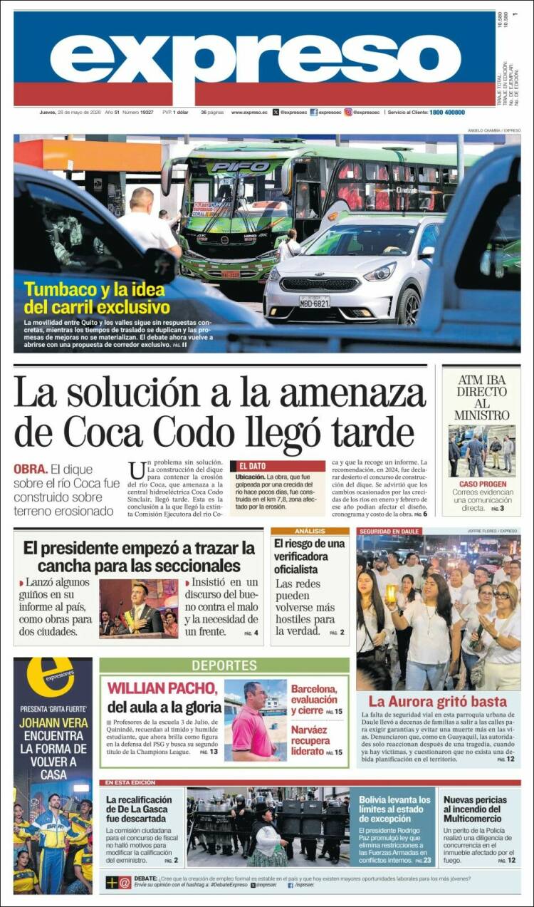 Portada de Expreso (Ecuador)