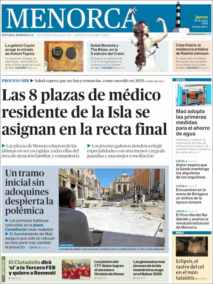 Portada de Menorca - Diario Insular (Espa&ntilde;a)