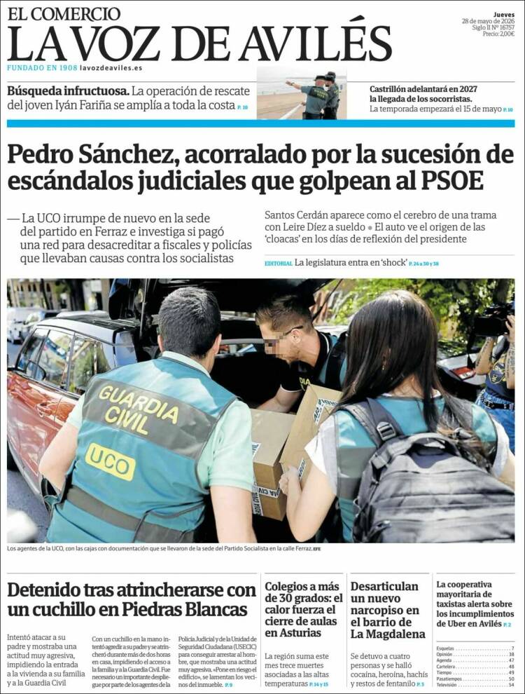 Portada de El Comercio - Avilés (Espa&ntilde;a)