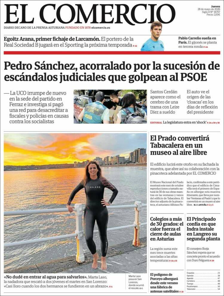 Portada de El Comercio - Gijón (Espa&ntilde;a)
