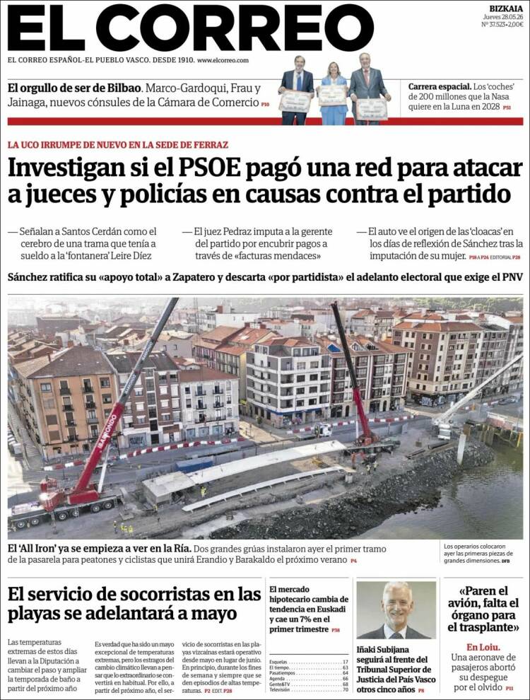 Portada de El Correo (Espa&ntilde;a)
