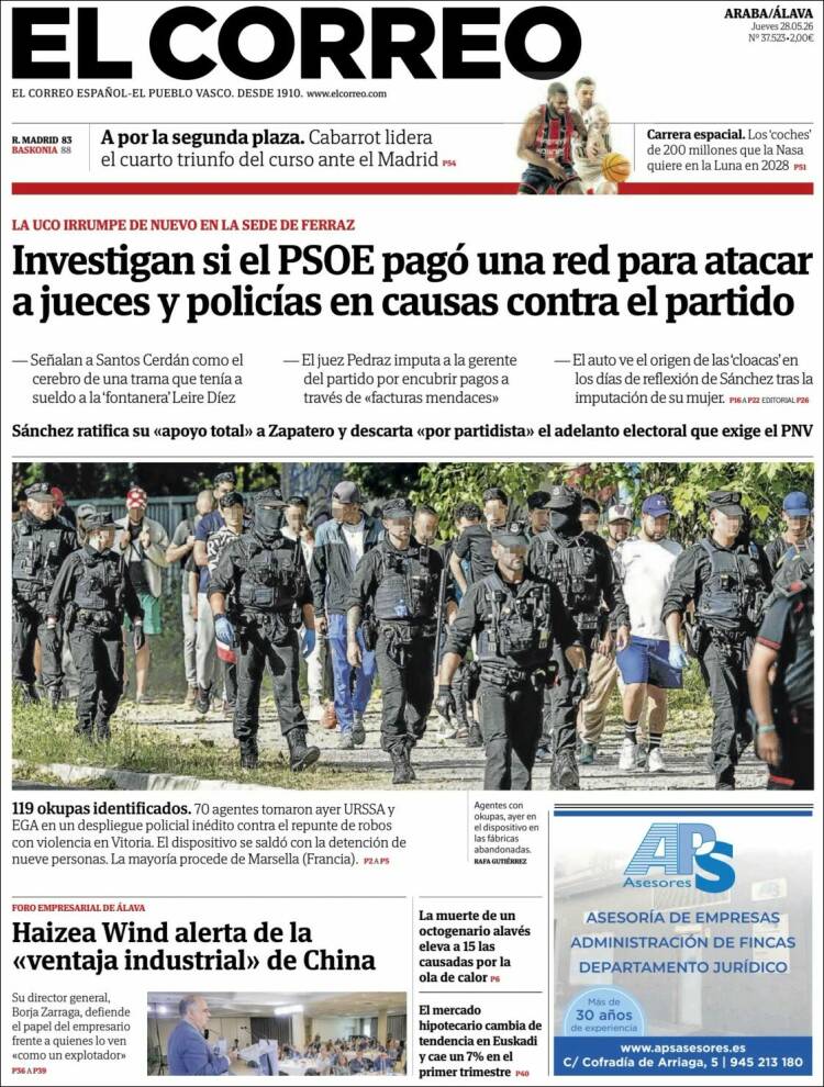 Portada de El Correo - Álava (Espa&ntilde;a)