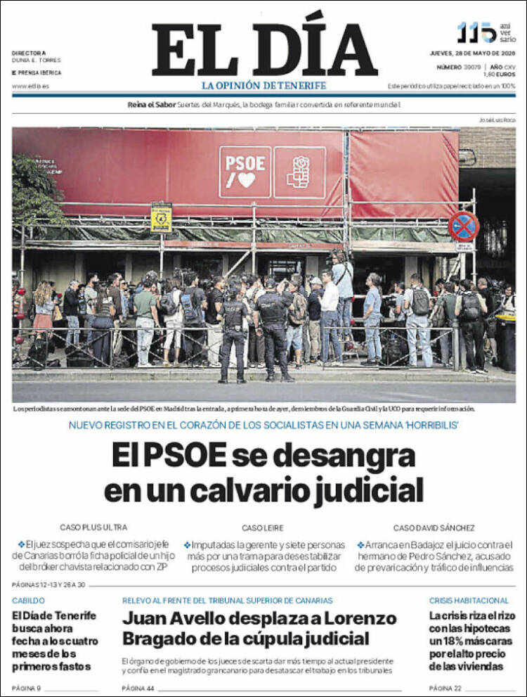 Portada de El Día (Espa&ntilde;a)