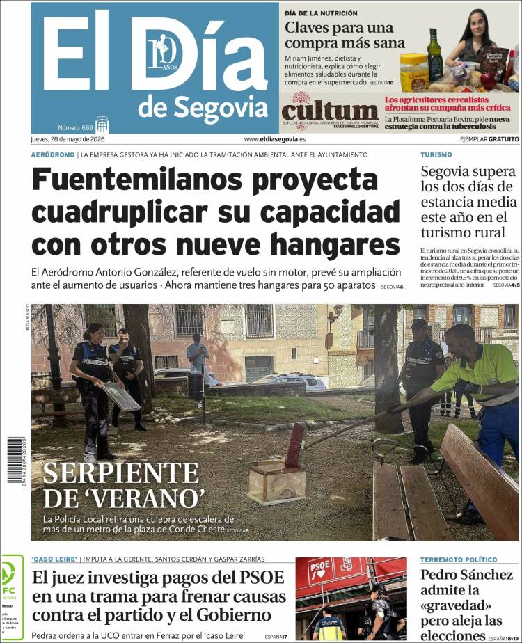 Portada de El Día de Segovia (Espa&ntilde;a)