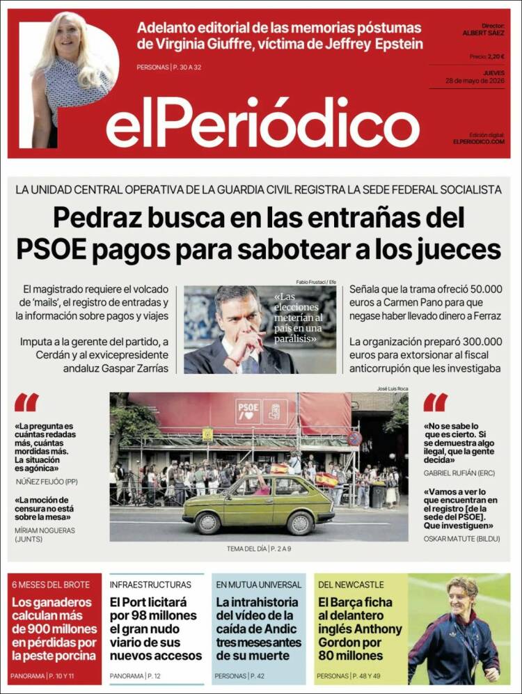 Portada de El Periódico (Espa&ntilde;a)