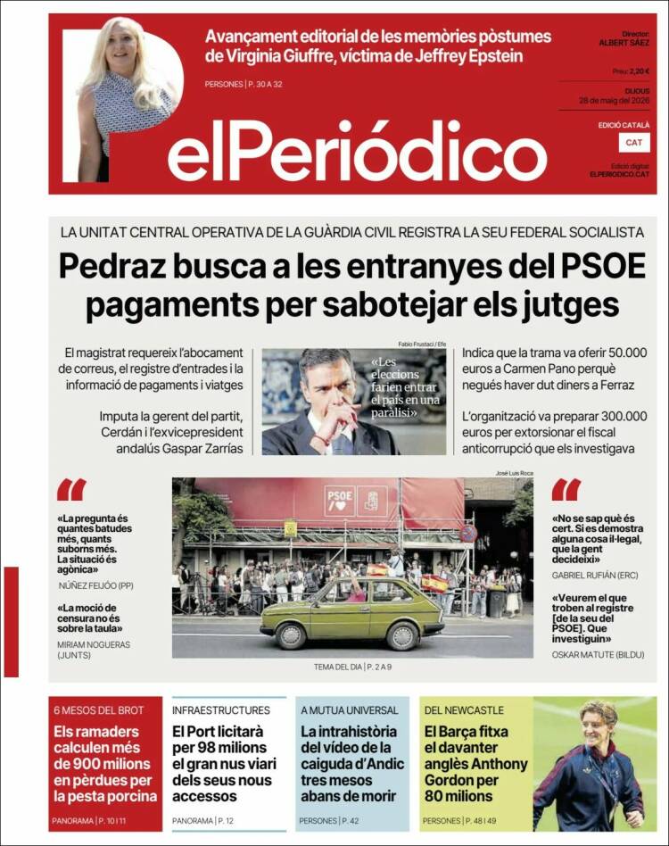 Portada de El Periódico de Catalunya (Espa&ntilde;a)