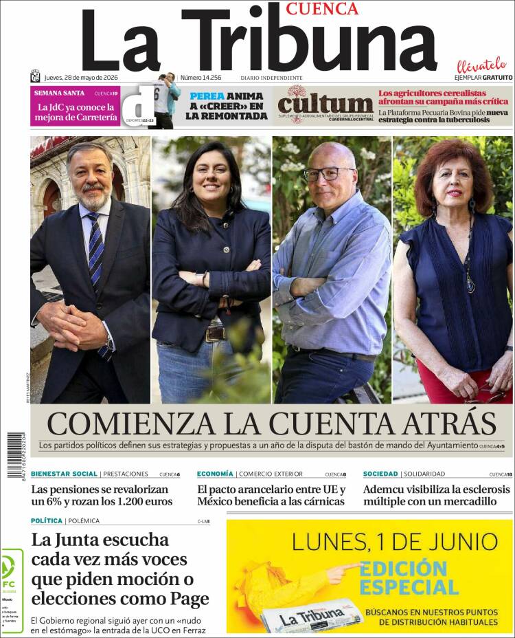 Portada de La Tribuna de Cuenca (Espa&ntilde;a)
