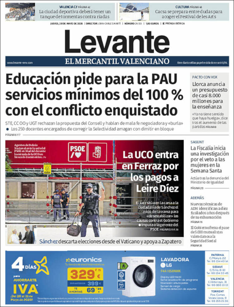 Portada de Levante (Espa&ntilde;a)