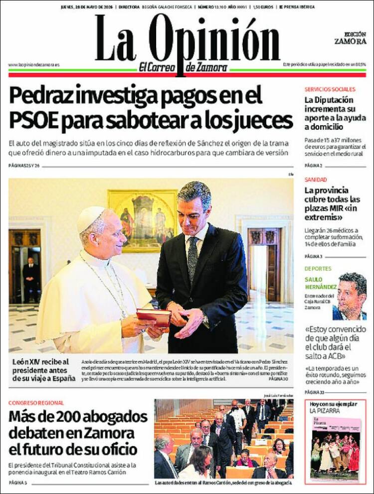 Portada de La Opinión - El Correo de Zamora (Espa&ntilde;a)