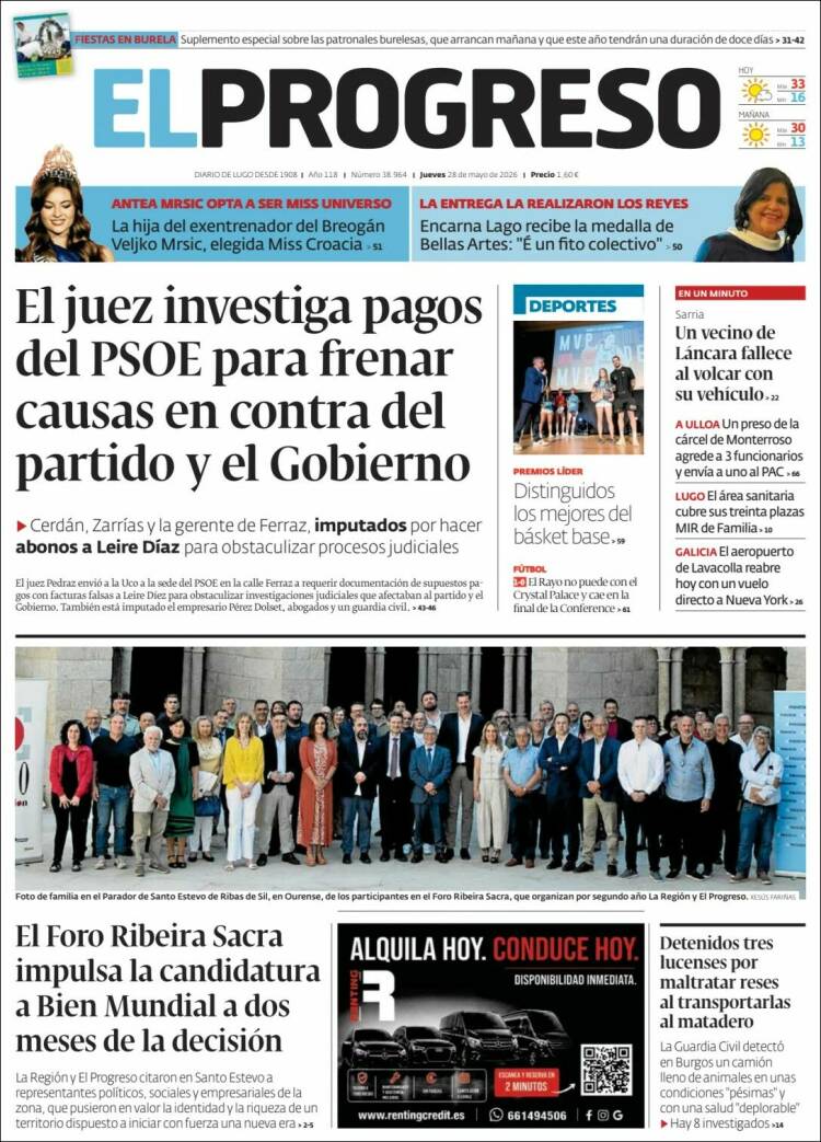Portada de El Progreso (Espa&ntilde;a)