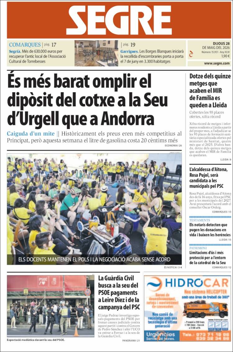 Portada de Segre (Espa&ntilde;a)