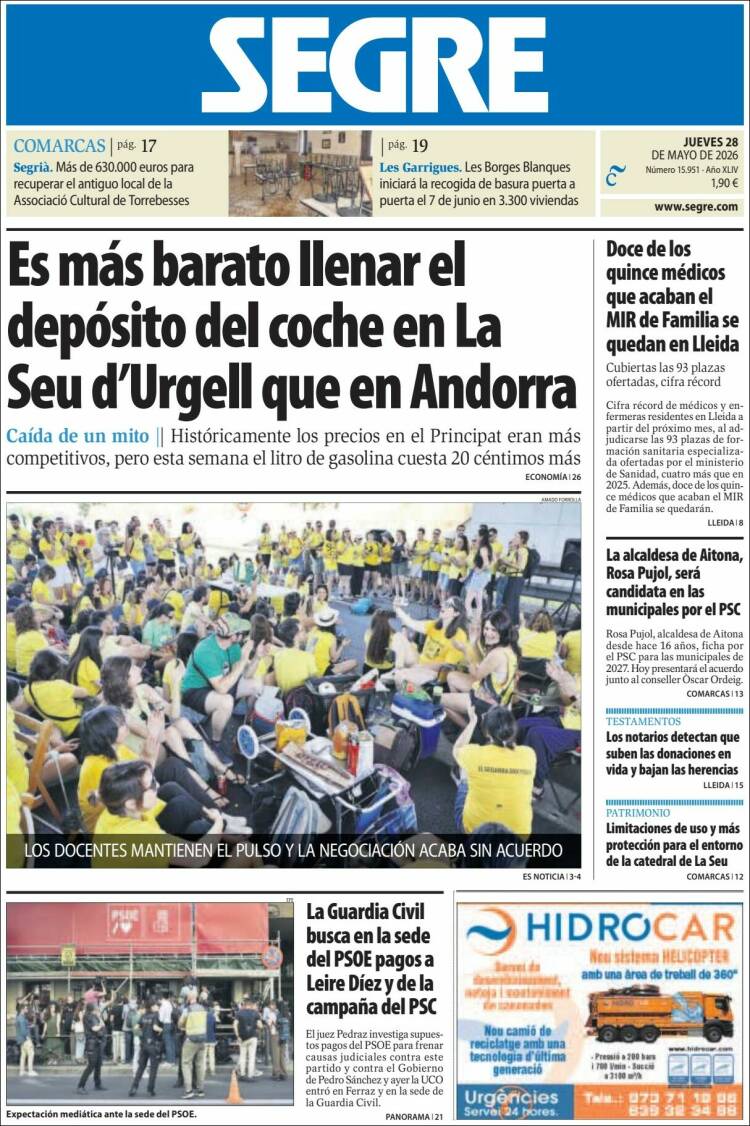 Portada de Segre  (Espa&ntilde;a)