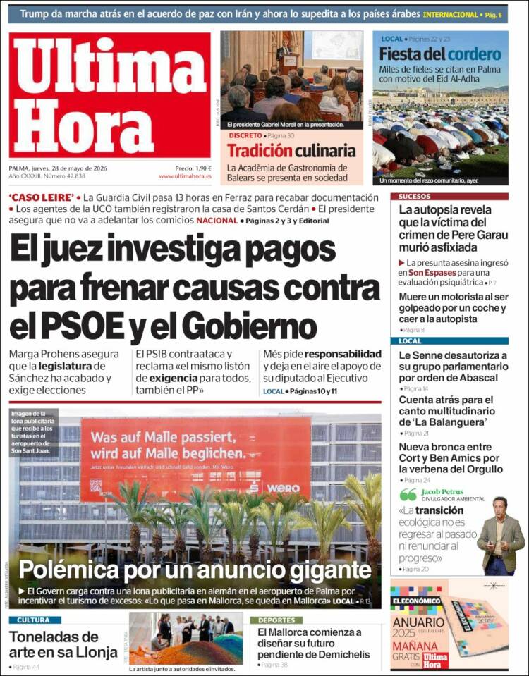 Portada de Última Hora (Espa&ntilde;a)